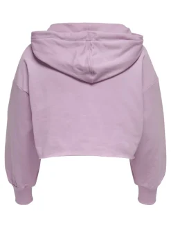 ONLZOEY LS DREAMER CROPPED HOOD NN chalk violet