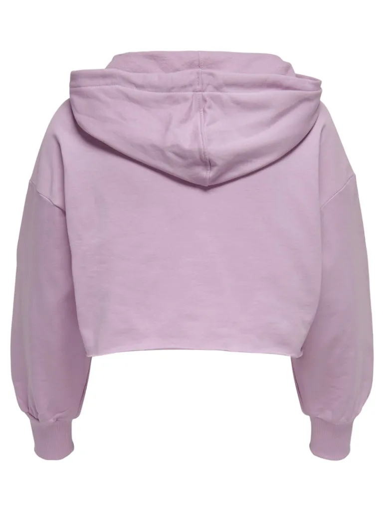 ONLZOEY LS DREAMER CROPPED HOOD NN chalk violet