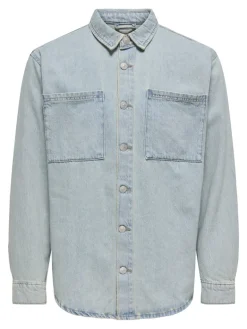 ONSALP BOX TAI DNM JACKET light blue denim