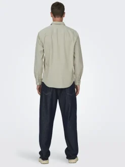 ONSALP 2PKT WASHD CORD LS SHIRT OTL silver lining