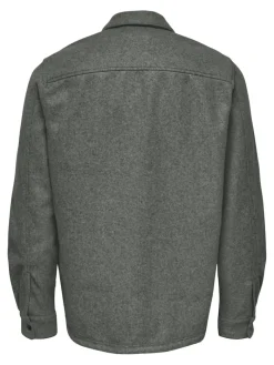 ONSASH OVR WOOLEN LOOK PKT LS SHIRT NOOS castor gray