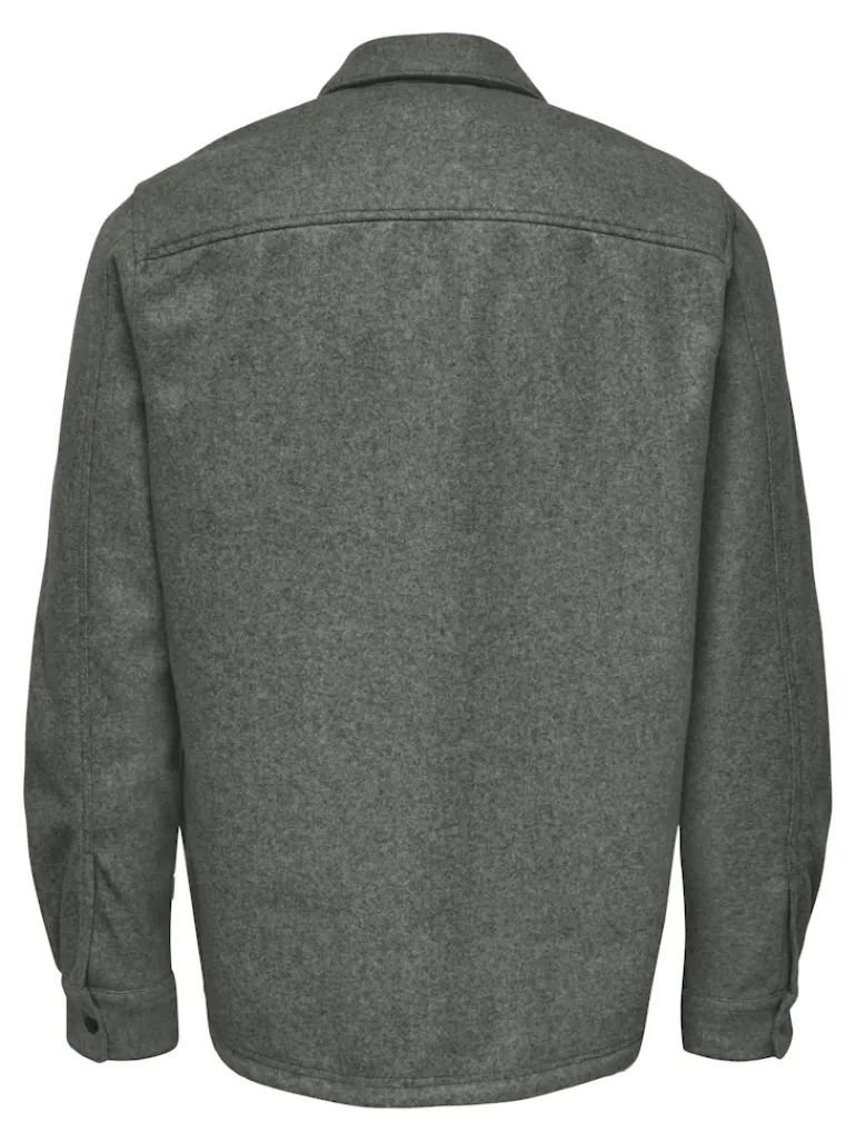 ONSASH OVR WOOLEN LOOK PKT LS SHIRT NOOS castor gray