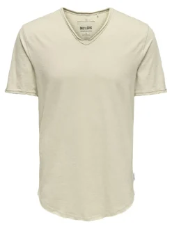 ONSBENNE LONGY V-NECK SS TEE NOOS silver lining