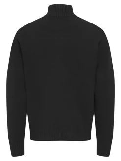 ONSBLAKE DS HIGH NECK CARDIGAN KNIT NOOS black