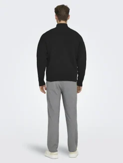 ONSBLAKE DS HIGH NECK CARDIGAN KNIT NOOS black