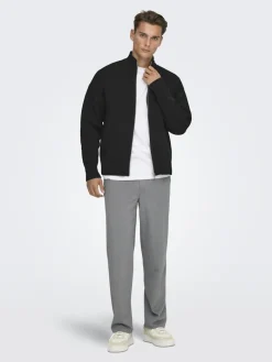ONSBLAKE DS HIGH NECK CARDIGAN KNIT NOOS black