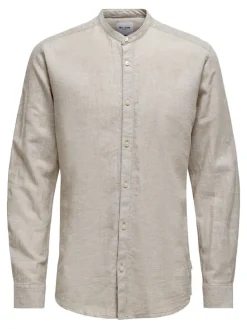 ONSCAIDEN LIFE LS LINEN BLEND MAO NOOS chinchilla