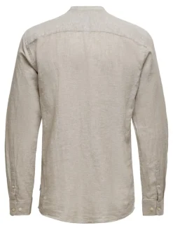 ONSCAIDEN LIFE LS LINEN BLEND MAO NOOS chinchilla