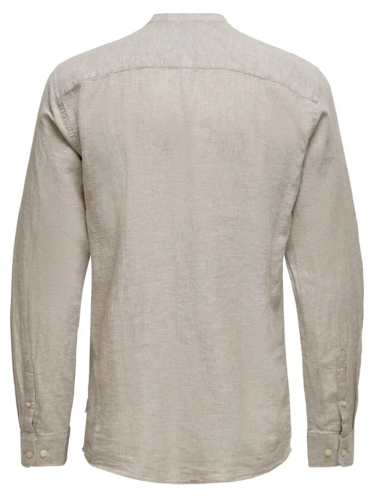 ONSCAIDEN LIFE LS LINEN BLEND MAO NOOS chinchilla