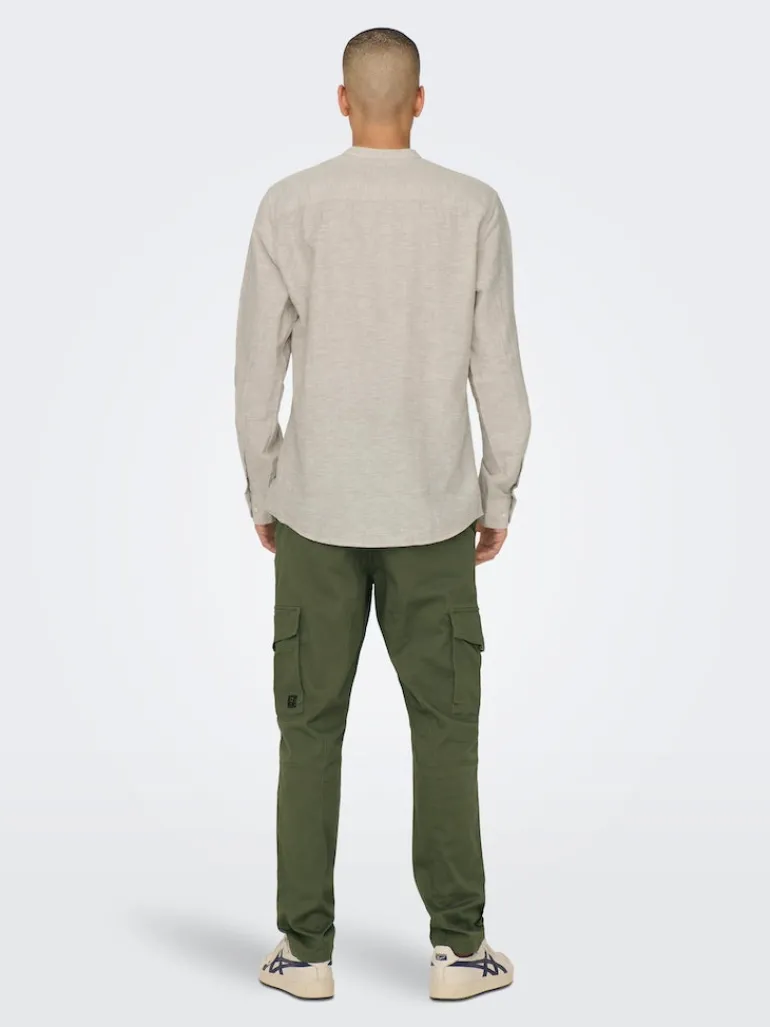ONSCAIDEN LIFE LS LINEN BLEND MAO NOOS chinchilla