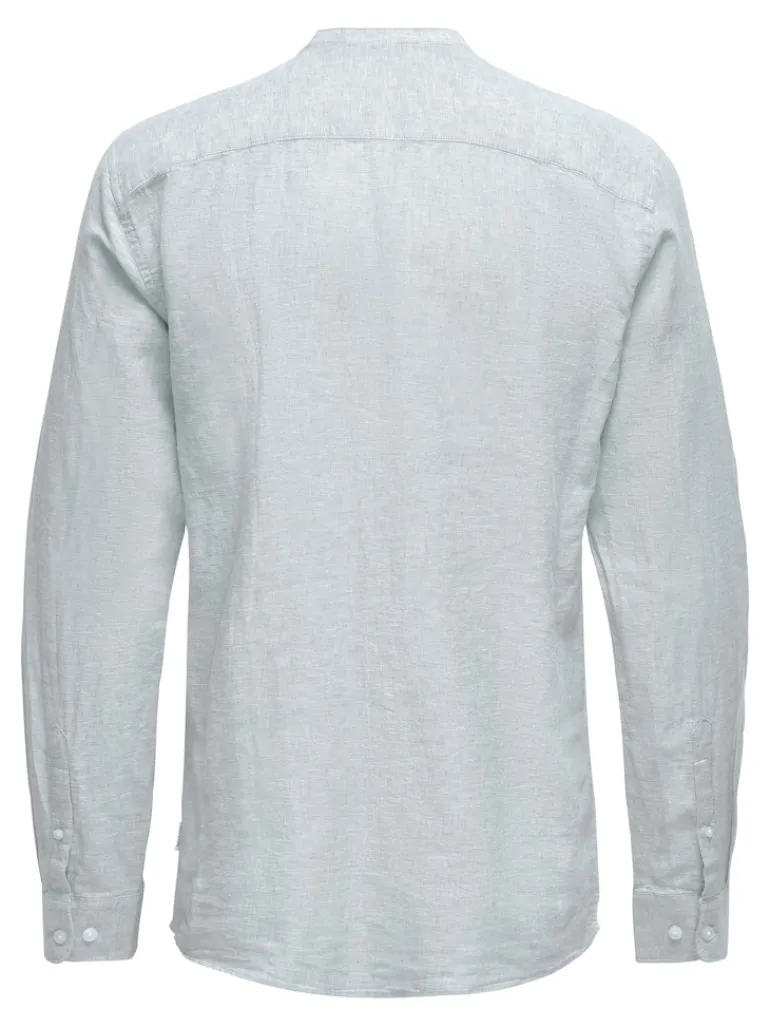 ONSCAIDEN LIFE LS LINEN BLEND MAO NOOS cashmere blue