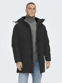 ONSCARL LIFE LONG QUILTED COAT OTW NOOS black