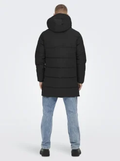 ONSCARL LIFE LONG QUILTED COAT OTW NOOS black