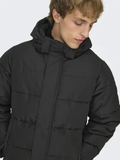 ONSCARL LIFE LONG QUILTED COAT OTW NOOS black