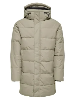ONSCARL LIFE LONG QUILTED COAT OTW NOOS desert taupe
