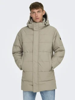 ONSCARL LIFE LONG QUILTED COAT OTW NOOS desert taupe
