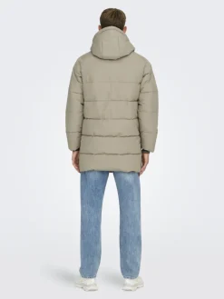 ONSCARL LIFE LONG QUILTED COAT OTW NOOS desert taupe