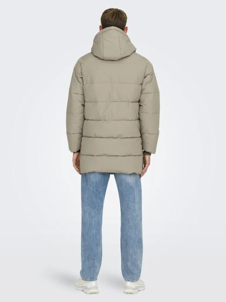 ONSCARL LIFE LONG QUILTED COAT OTW NOOS desert taupe