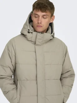 ONSCARL LIFE LONG QUILTED COAT OTW NOOS desert taupe