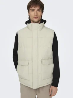 ONSCARL LIFE QUILTED VEST OTW silver lining