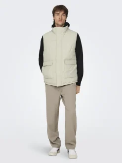 ONSCARL LIFE QUILTED VEST OTW silver lining