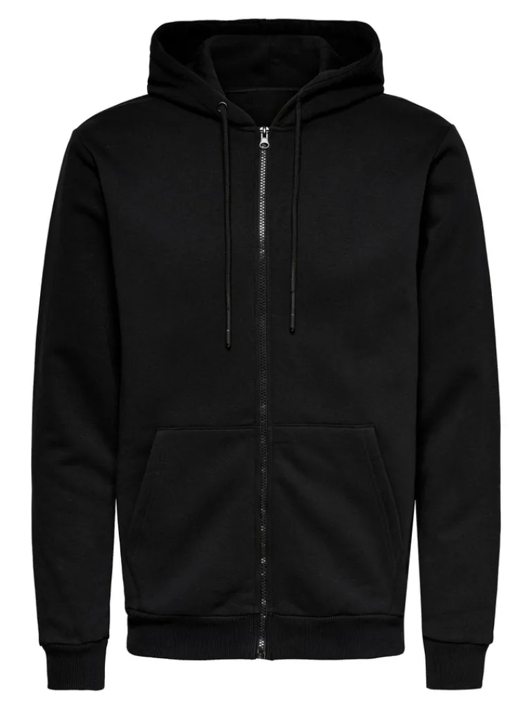 ONSCERES ZIP THR. HOODIE SWEAT NOOS black