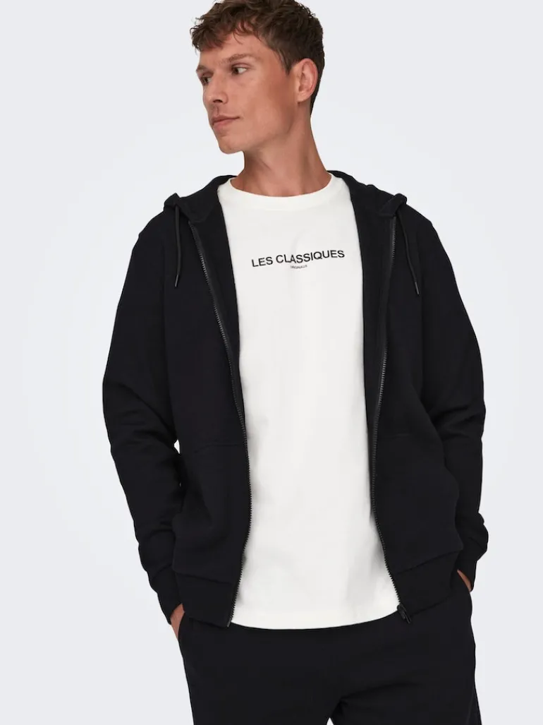 ONSCERES ZIP THR. HOODIE SWEAT NOOS black