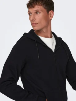 ONSCERES ZIP THR. HOODIE SWEAT NOOS black