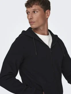 ONSCERES ZIP THR. HOODIE SWEAT NOOS black