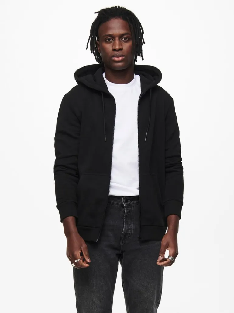 ONSCERES ZIP THR. HOODIE SWEAT NOOS black