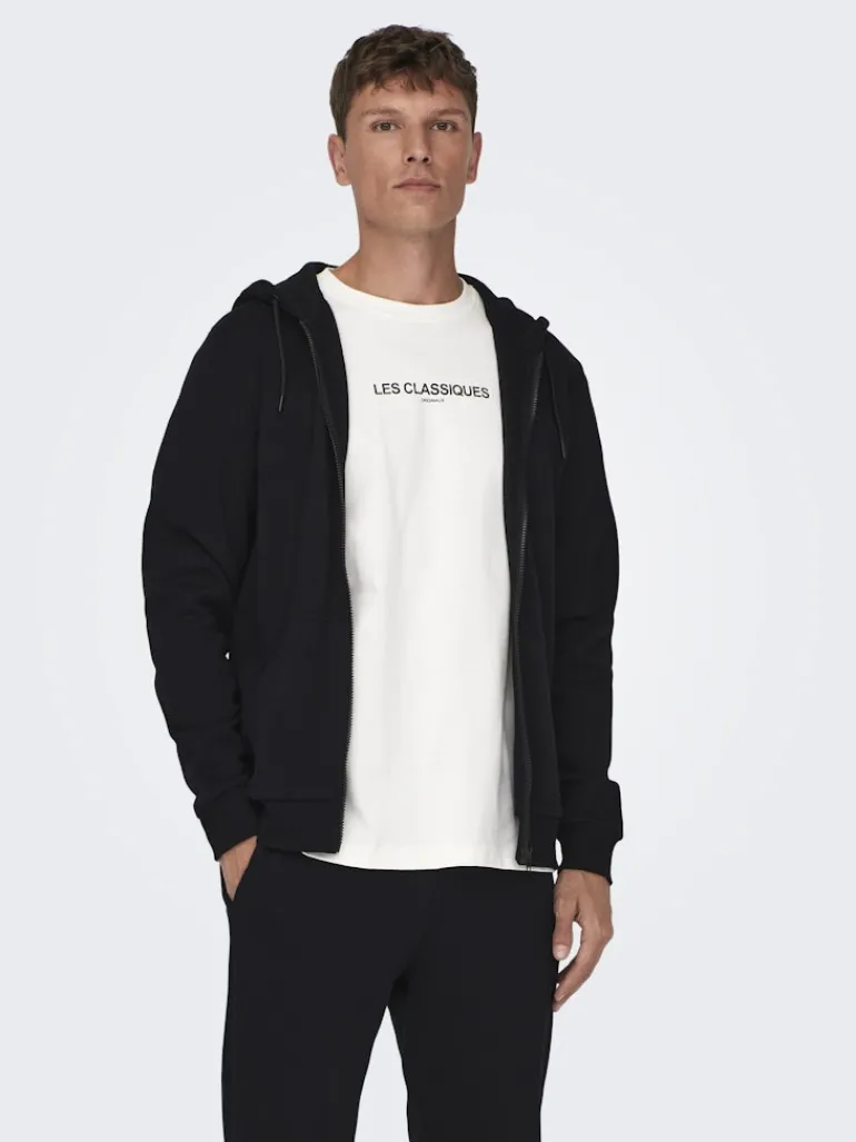 ONSCERES ZIP THR. HOODIE SWEAT NOOS black