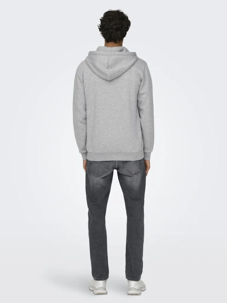ONSCERES ZIP THR. HOODIE SWEAT NOOS light grey melange