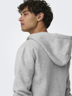 ONSCERES ZIP THR. HOODIE SWEAT NOOS light grey melange