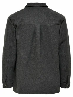 ONSCREED LOOSE WOOL JACKET OTW dark grey melange