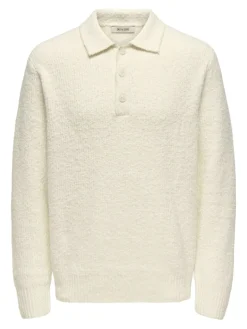 ONSDALE RLX LS POLO KNIT NOOS gardenia