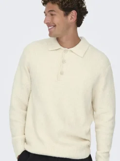 ONSDALE RLX LS POLO KNIT NOOS gardenia