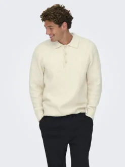 ONSDALE RLX LS POLO KNIT NOOS gardenia