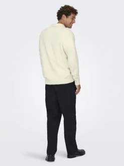 ONSDALE RLX LS POLO KNIT NOOS gardenia