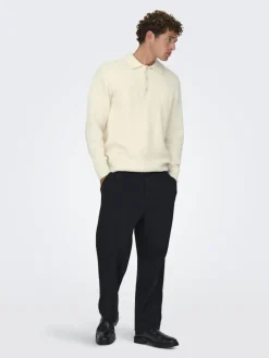 ONSDALE RLX LS POLO KNIT NOOS gardenia