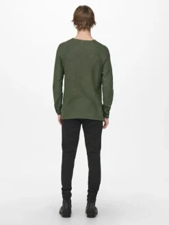 ONSDEXTOR 12 WASH RAGLAN KNIT olive night