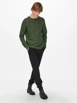 ONSDEXTOR 12 WASH RAGLAN KNIT olive night