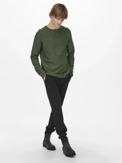 ONSDEXTOR 12 WASH RAGLAN KNIT olive night