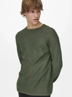 ONSDEXTOR 12 WASH RAGLAN KNIT olive night