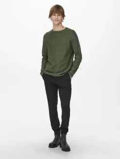 ONSDEXTOR 12 WASH RAGLAN KNIT olive night