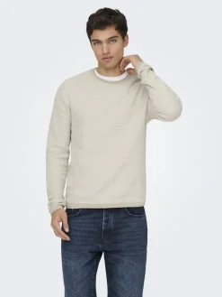 ONSERIC REG 12 STRUC CREW KNIT NOOS silver lining2