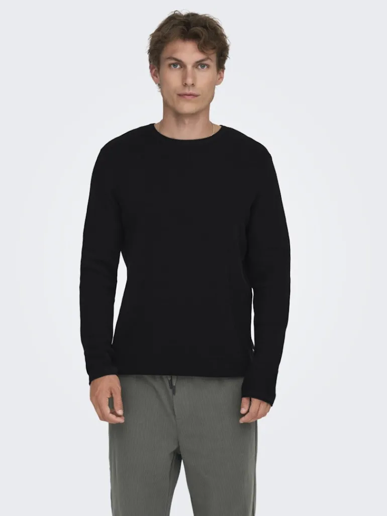 ONSERIC REG 12 STRUC CREW KNIT NOOS black
