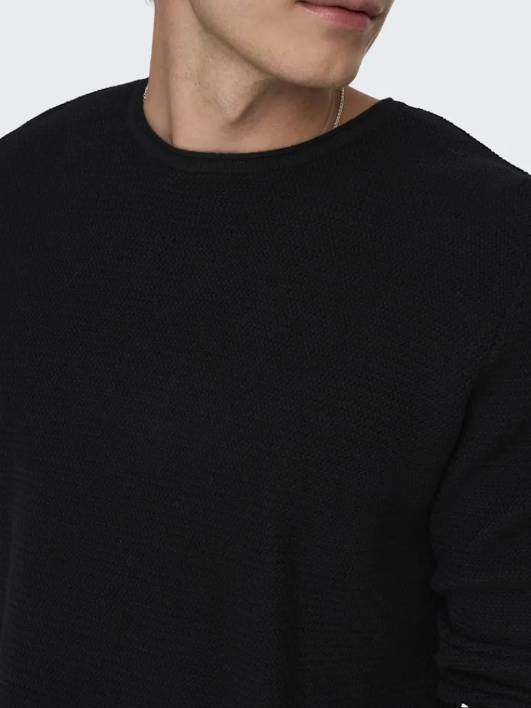 ONSERIC REG 12 STRUC CREW KNIT NOOS black