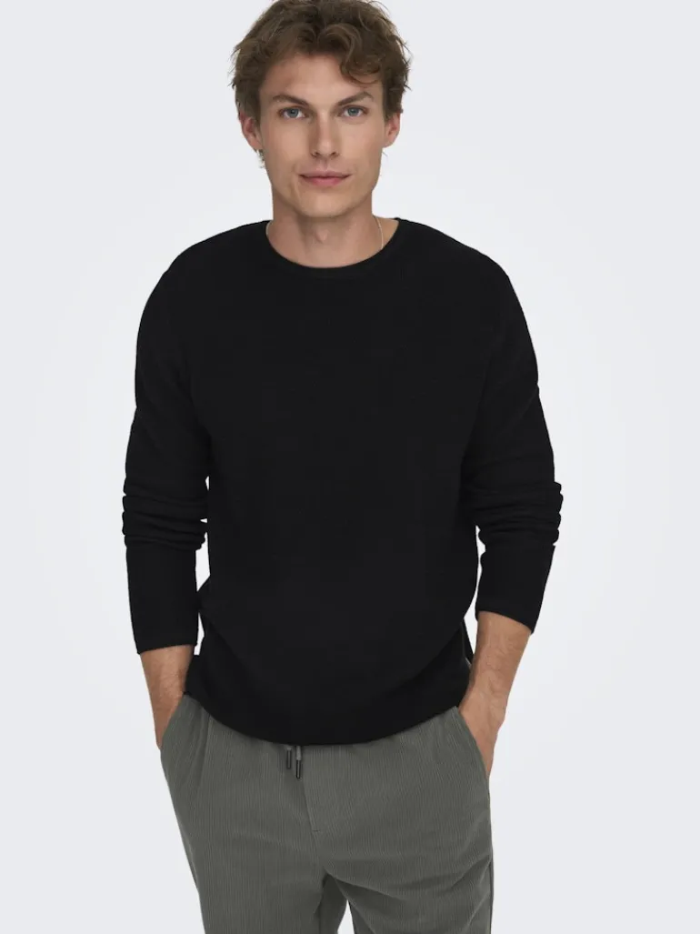 ONSERIC REG 12 STRUC CREW KNIT NOOS black