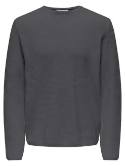 ONSERIC REG 12 STRUC CREW KNIT NOOS grey pinstripe