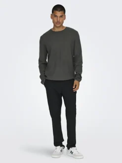 ONSERIC REG 12 STRUC CREW KNIT NOOS grey pinstripe